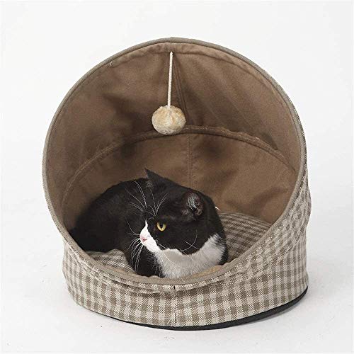 SUICRA Haustierbetten Katzentoilette kleine Hundehütte Katze Dormancy Tasche Sommer Katze Raum Lieferungen helfen Ihre Haustiere erholsamen Schlaf (Farbe: Blau Dreieck, Größe: S) (Color : A, Size : von SUICRA