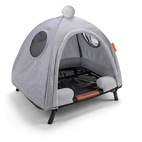 SUICRA Haustierbetten Outdoor Dog Sleeping Cute Tent Deep Sleep Indoor Dogs Beds Cozy Light Weight Pets Supplies (Color : Gray) von SUICRA