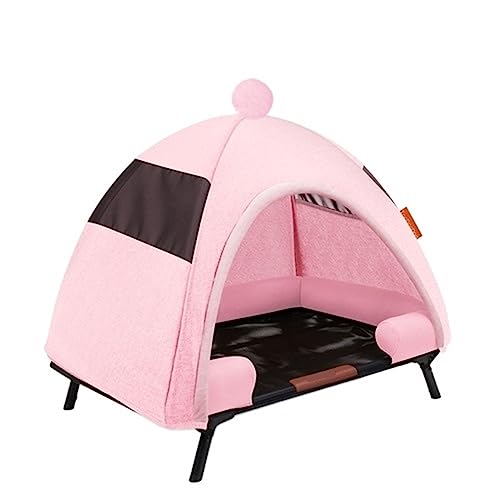 SUICRA Haustierbetten Outdoor Dog Sleeping Cute Tent Deep Sleep Indoor Dogs Beds Cozy Light Weight Pets Supplies (Color : Pink) von SUICRA