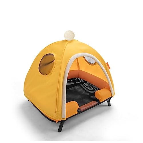 SUICRA Haustierbetten Outdoor Dog Sleeping Cute Tent Deep Sleep Indoor Dogs Beds Cozy Light Weight Pets Supplies (Color : Yellow) von SUICRA