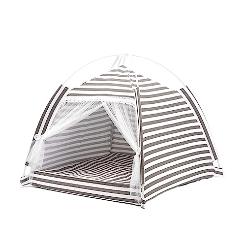 SUICRA Haustierbetten Outdoor Indoor Portable Cute Pet Tent for Kitten Small Cat Dog Puppy (Color : Gray) von SUICRA