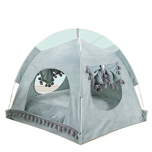 SUICRA Haustierbetten Pet Cat Tent Summer Cave Hut Cat Sleep House for Kitten Puppy Playpen Cage Basket Cat Kennel Small Dog House Bed (Color : Super Soft Green, Size : 36 * 36cm) von SUICRA