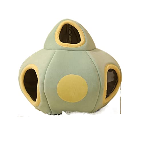 SUICRA Haustierbetten Pet Nest Spacecraft Cat Nest Washable Hollow Cave Cat Tunnel House Small Medium Large Cat and Dog Pet Supplies (Color : A) von SUICRA