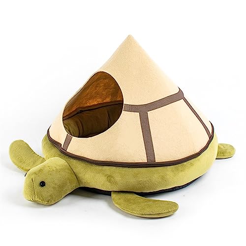 SUICRA Haustierbetten Pet Sleeping House Soft Pet Bed Cat Tent Cute Crab Shaped Dog Cave Nest (Color : Sea Turtle) von SUICRA