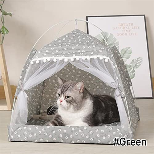 SUICRA Haustierbetten Pet Tent Bed Cat House Comfort Products Pet Accessories Comfort Calm Cat Bed Small Dog Bed House (Color : Grijs, Size : L) von SUICRA