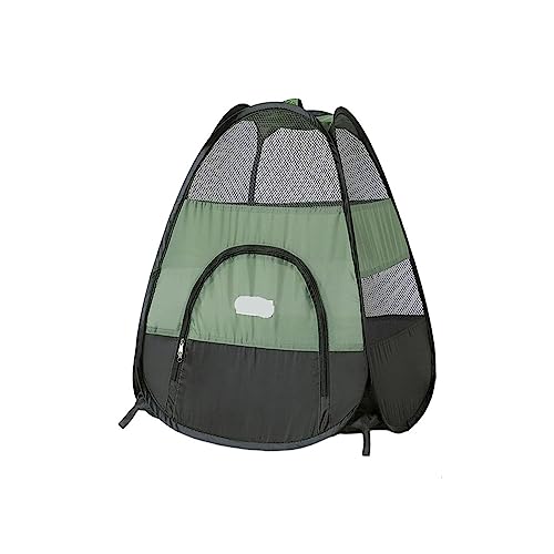 SUICRA Haustierbetten Pet Tent Cats Bed Portable Pet House Detachable Nest with Grid Window Design Animal Cage (Color : Green) von SUICRA