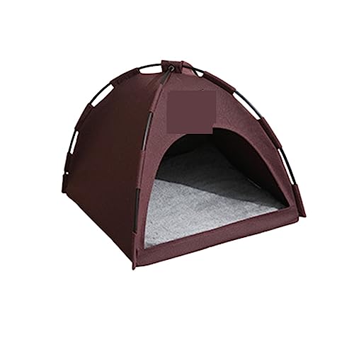 SUICRA Haustierbetten Portable Cat Tent House Removable Washable Cat Bed Pet Cat Dog Deep Sleeping Warm Cozy Indoor Pet Tent with Pet Mat (Color : Wine red, Size : 42 * 42 * 35cm) von SUICRA