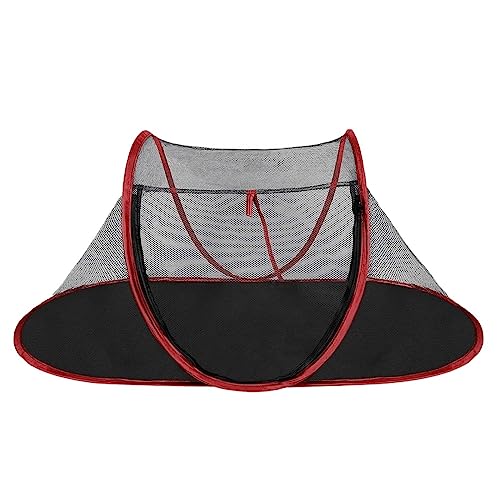 SUICRA Haustierbetten Portable Folding Pet Tent Houses Cats Dog House Pet Cage for Cat Tent Playpen Puppy (Color : Red) von SUICRA