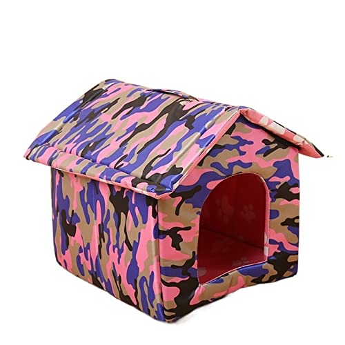 SUICRA Haustierbetten Waterproof Outdoor Pet House Thickened Cat Nest Tent Cabin Pet Bed Tent Cat Kennel Portable Travel Nest Pet Carrier (Color : Purple, Size : L) von SUICRA