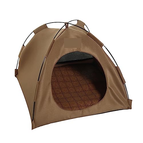 SUICRA Haustierbetten Waterproof Pet House Pet Tent Nest Cat Bed Cat Comfortable Cat Nest Outdoor Tent Puppy Pet House (Color : Brown, Size : 47 * 47 * 40cm) von SUICRA