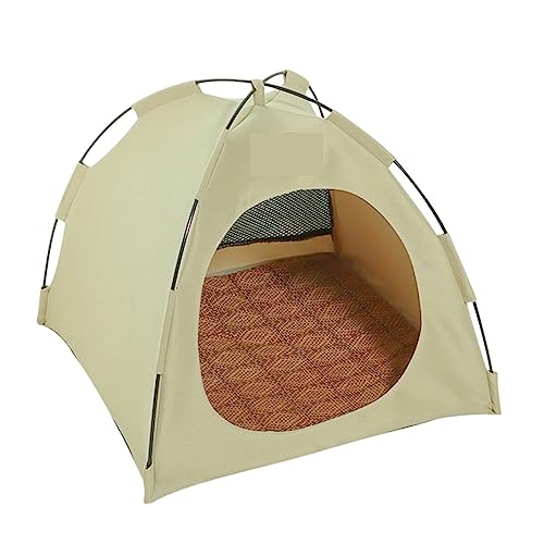 SUICRA Haustierbetten Waterproof Pet House Pet Tent Nest Cat Bed Cat Comfortable Cat Nest Outdoor Tent Puppy Pet House (Color : Off White, Size : 39 * 39 * 33cm) von SUICRA