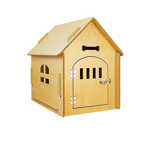 SUICRA Haustierbetten Wooden Dog Houses Winter Warm Cat Kennel Dogs Crate Cat Tent House (Size : 51x40x52cm) von SUICRA