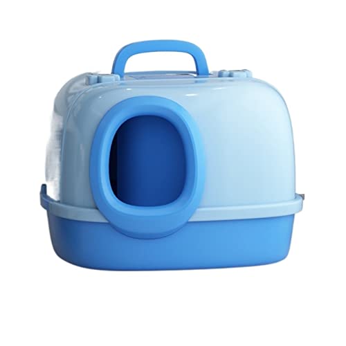 SUICRA Katzentoilette, Katzentoilette, Katzentoilette Cat Bedpans Hallway Cat Litter Box Super Large Fully Enclosed Spatter-Proof Litter Box Odor-Proof Litter Proof (Color : Blue) von SUICRA