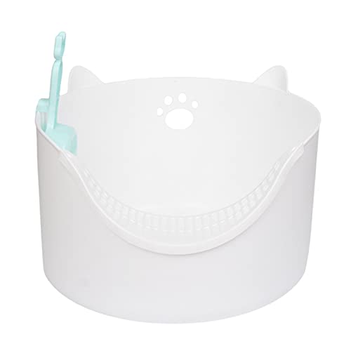 SUICRA Katzentoilette, Katzentoilette, Katzentoilette Cat Toilet Training Kit for Larger Cats Top Entry Cat Litter Box Semi Enclosed Anti Splash Litter Box Self Cleaning (Color : White) von SUICRA