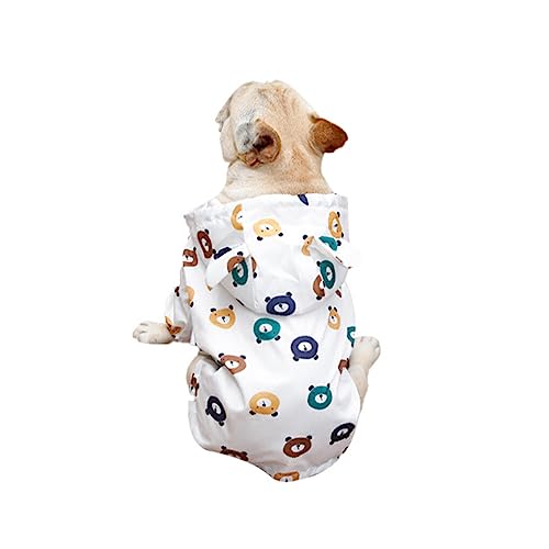 SUIOPPYUW Atmungsaktiver Mesh Hunderegenmantel – trockener und bequemer, wasserdichter Polyester Hundemantel mit verstellbaren Schnallen, Kleiner Bär, M von SUIOPPYUW