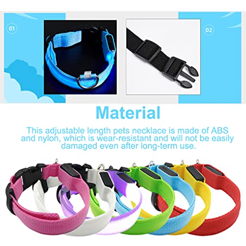 SUIOPPYUW Haustier Halsband LED Wiederaufladbare Unfall Anti Verlust Lichter Tiere Halsbänder Sicherheitsaktivitäten USB Aufladung für Tag und Nacht, Batterie Gelb, XL von SUIOPPYUW