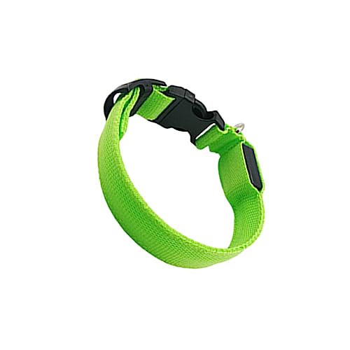 SUIOPPYUW Haustier Halsband LED Wiederaufladbare Unfall Anti Verlust Lichter Tiere Halsbänder Sicherheitsaktivitäten USB Aufladung für Tag und Nacht, Batterie Grün, S von SUIOPPYUW