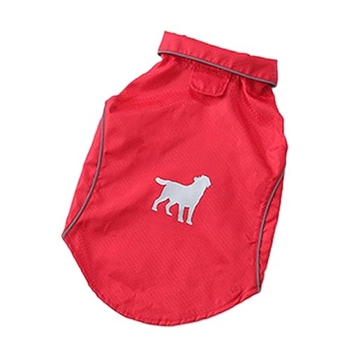 SUIOPPYUW Hundebekleidung für jedes Wetter. Welpe, stilvoll und das ganze Jahr über geschützt, wasserfester Polyester Hunde Regenmantel, Rot, L von SUIOPPYUW