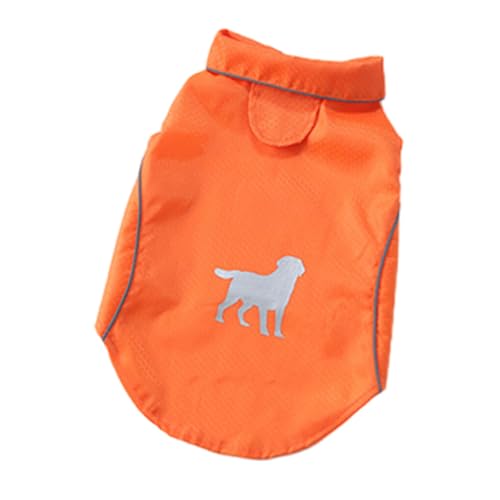 SUIOPPYUW Hundebekleidung für jedes Wetter. Welpe, stilvoll und das ganze Jahr über geschützt, wasserfester Polyester Hunde Regenmantel, orange, L von SUIOPPYUW
