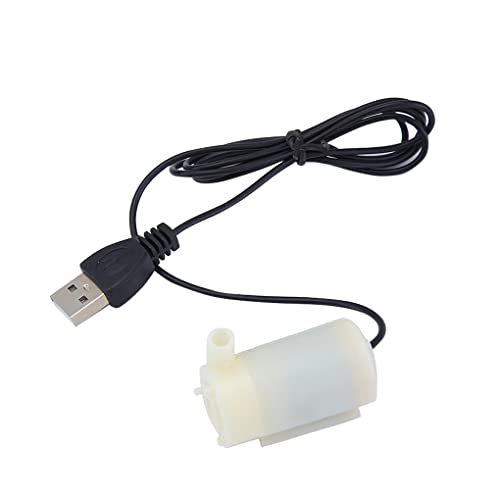 SUIOPPYUW USB Tauch Mini Wasserpumpe Geräuscharm für Aquarien Aquarium Brunnen Garten 1.8A DC 5V Heimtierbedarf Werkzeugsatz, Weiß von SUIOPPYUW