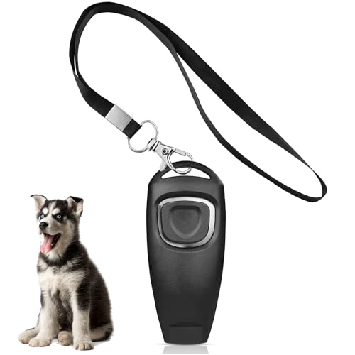 SULIVES Hundepfeife Hundetraining Clicker, 2 in 1 Hundepfeife Rückruftraining, Haustiertraining Clicker und Pfeife für Hunde und Katzen, Rückruftrainingswerkzeug, Aufmerksamkeitsgeber von SULIVES