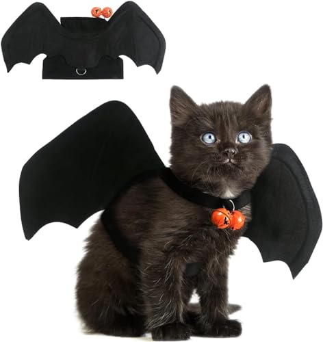 SULOLI Flederflügel – Katzenmaus, Halloween-Kostüm, Kürbisglocken, Halloween-Kostüm für Haustiere, Katzen- und Hundekostüm für Halloween von SULOLI