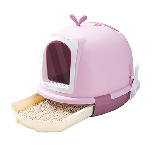 Katzentoilette Katze liefert Schubladentyp Katze Wurf Box Anti-Spritzer mit beiliegender großer Kitty-Wurf-Box mit Katze-Wurf-Schaufel, geeignet for Katzen innerhalb von 9kg Katzenklo (Color : Roze) von SUNESA