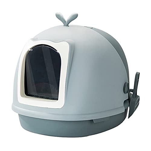 Katzentoilette Nette Katze Wurf Box mit Katze Wurf Scoop Flip Beiliegend Große Kitty Wurf Box Anti-Spritzer 6mm Hohlpedal Katze Zubehör Katzenklo (Color : Grigio) von SUNESA