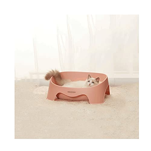 Katzentoilette Offener Wurf Box Große Katze Versorgung Katze Wurf Einfache Katze Toilette Offene Katze Kacke Topf in Kätzchen Töpfchen Antispritzen Katzenklo (Color : C) von SUNESA