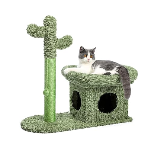 SUNESA Kratzbaum Katzenkratzbaum Cactus Cat Kratzbaum mit Big House Cute Scratcher mit Condo Nest Kratzbaum Pet Play House Indoor Möbel Katzenbaum mit Plattform von SUNESA