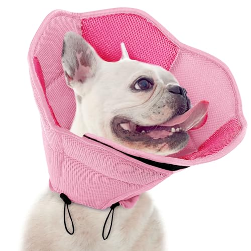 SUNFURA Hundekegel, weicher Kegel für Hunde gegen Lecken, Hundekegel für kleine Hunde nach der Operation, verstellbares Hundeerholungshalsband Hundekegel Alternative zur Wundheilung, Rosa S von SUNFURA