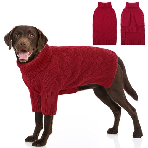 SUNFURA Hundepullover für große Hunde, XL-Hundepullover für den Winter, extragroßer Hundepullover für Hunde, Mädchen, Jungen, Haustier-Strickwaren, Herbst-Sweatshirt für Pitbull, Labrador Retriever, von SUNFURA