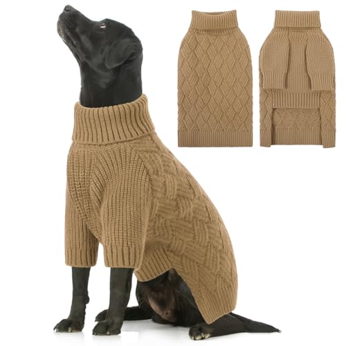 SUNFURA Hundepullover für große Hunde, XL-Hundepullover für den Winter, extragroßer Hundepullover für Hunde, Mädchen, Jungen, Haustier-Strickwaren, Herbst-Sweatshirt für Pitbull, Labrador Retriever, von SUNFURA