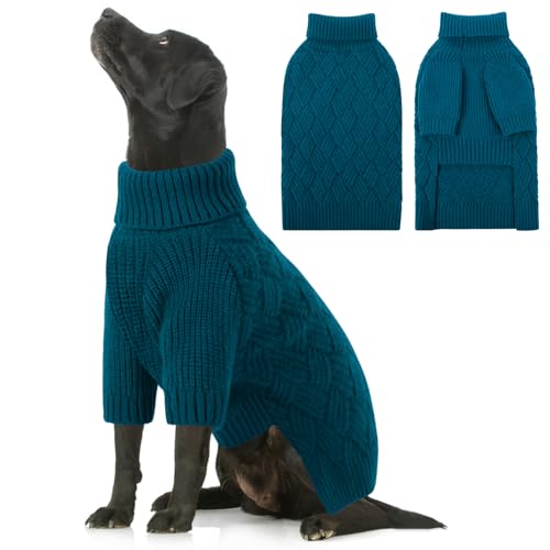 SUNFURA Hundepullover für große Hunde, XL-Hundepullover für den Winter, extragroßer Hundepullover für Hunde, Mädchen, Jungen, Haustier-Strickwaren, Herbst-Sweatshirt für Pitbull, Labrador Retriever, von SUNFURA