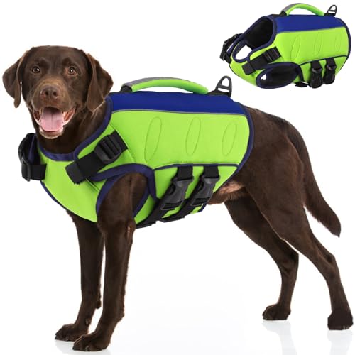 SUNFURA Hundeschwimmweste zum Schwimmen, XS Hundeschwimmweste mit hohem Auftrieb, Ripstop-Hundeschwimmweste, verstellbare Schwimmweste für Hunde, Hundewasserweste mit Rettungsgriff für kleine Hunde, von SUNFURA