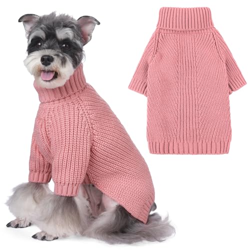 SUNFURA XL-Hundepullover, dehnbarer Rollkragenpullover, Haustier-Strickwaren für den Winter, warmes Sweatshirt für englische Bulldogge, Jungen, Mädchen, Hund, Strickpullover für kleine, mittelgroße von SUNFURA