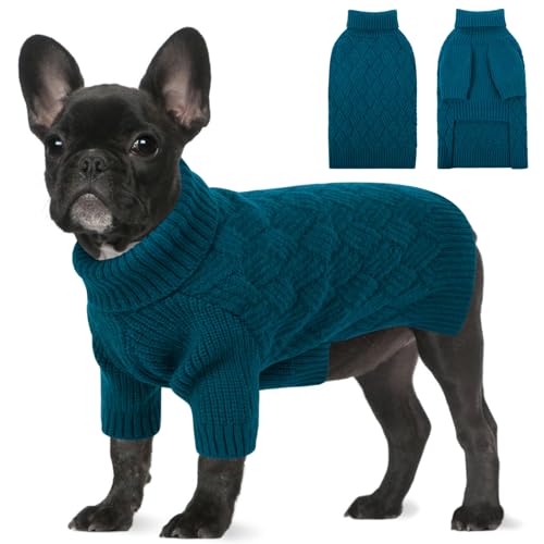 SUNFURA Pullover für kleine Hunde, Rollkragenpullover für kaltes Wetter, Strickwaren für Weihnachten, Thanksgiving, Haustier-Winter-Strick-Sweatshirt, Mops, Dackel, Pullover für Jungen, Mädchen, von SUNFURA