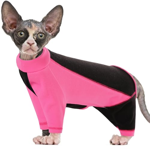 SUNFURA Sticky Hair Katzenpullover, Sphynx, haarloser Katzen-Pyjama nur für Katzen, 4-Bein-Fleecepullover für Katzen, extra kleine Hunde, warmer Kätzchen-Kleidung, Pullover verhindert Haarausfall, von SUNFURA