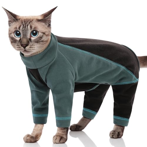 SUNFURA Sticky Hair Katzenpullover, Sphynx, haarloser Katzen-Pyjama nur für Katzen, 4-Bein-Fleecepullover für Katzen, extra kleine Hunde, warmer Kätzchen-Kleidung, Pullover verhindert Haarausfall, von SUNFURA