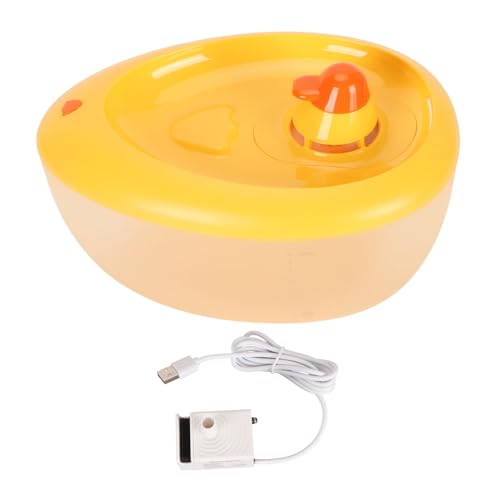 Haustier Wasserspender, 2L Großes Fassungsvermögen Sehr Leise Sicher Automatischer Katzentrinkbrunnen für Hunde und Haustiere (Yellow) von SUNGOOYUE