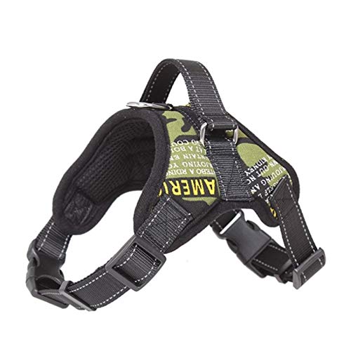 Medium Large Hundegeschirr Aus Nylon Reflektierende Collar Vest Geschirre for Hunde Training Husky Alaskan Bulldog Brustband Gürtel Blei (Color : Camouflage 3, Size : Lager) von SUNKAK