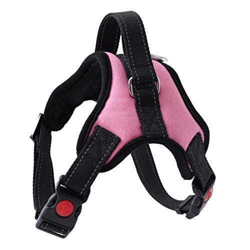 Medium Large Hundegeschirr Aus Nylon Reflektierende Collar Vest Geschirre for Hunde Training Husky Alaskan Bulldog Brustband Gürtel Blei (Color : PINK, Size : Lager) von SUNKAK