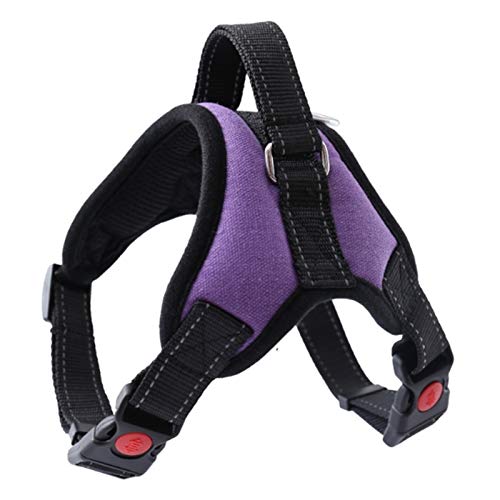 Medium Large Hundegeschirr Aus Nylon Reflektierende Collar Vest Geschirre for Hunde Training Husky Alaskan Bulldog Brustband Gürtel Blei (Color : Purple, Size : Lager) von SUNKAK