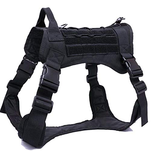 Outdoor-Jagd-Hund Westen Einstellbare Military Tactical Hundeweste-Hundetrainingsweste Harness (Color : Black Vest, Size : Lager) von SUNKAK