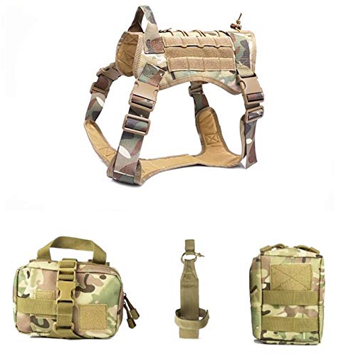 Outdoor-Jagd-Hund Westen Einstellbare Military Tactical Hundeweste-Hundetrainingsweste Harness (Color : Cp Set, Size : M) von SUNKAK