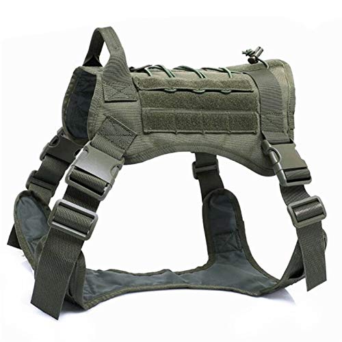 Outdoor-Jagd-Hund Westen Einstellbare Military Tactical Hundeweste-Hundetrainingsweste Harness (Color : Green Vest, Size : Lager) von SUNKAK