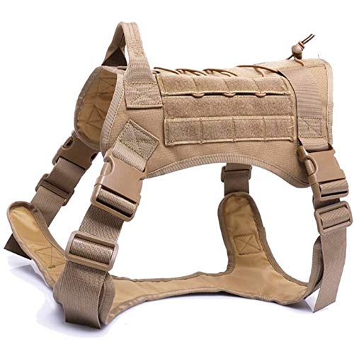 Outdoor-Jagd-Hund Westen Einstellbare Military Tactical Hundeweste-Hundetrainingsweste Harness (Color : Tan Vest, Size : X-Lager) von SUNKAK