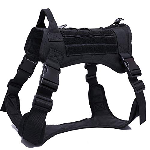 Training Hundegeschirr Arbeits Hund Durable Weste for Kleine Große Hunde (Color : Black Harness, Size : Lager) von SUNKAK