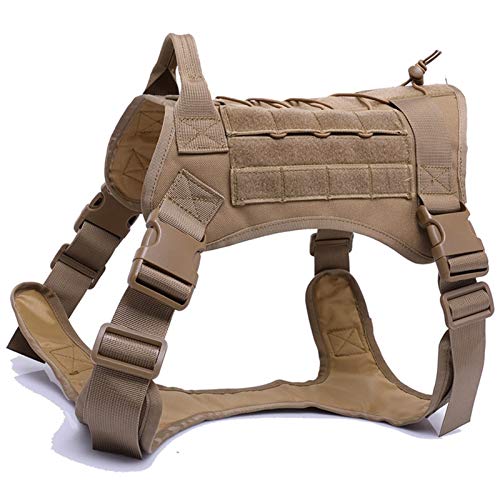 Training Hundegeschirr Arbeits Hund Durable Weste for Kleine Große Hunde (Color : Brown Harness, Size : Lager) von SUNKAK