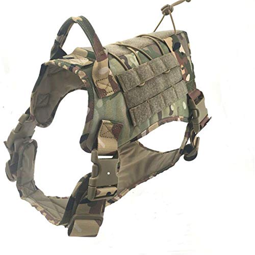 Weste Nylon Haustier Hund Vest Harness Outdoor Training Hunde-Bekleidung for Medium Big Jagdhund (Color : Camouflage, Size : Lager) von SUNKAK